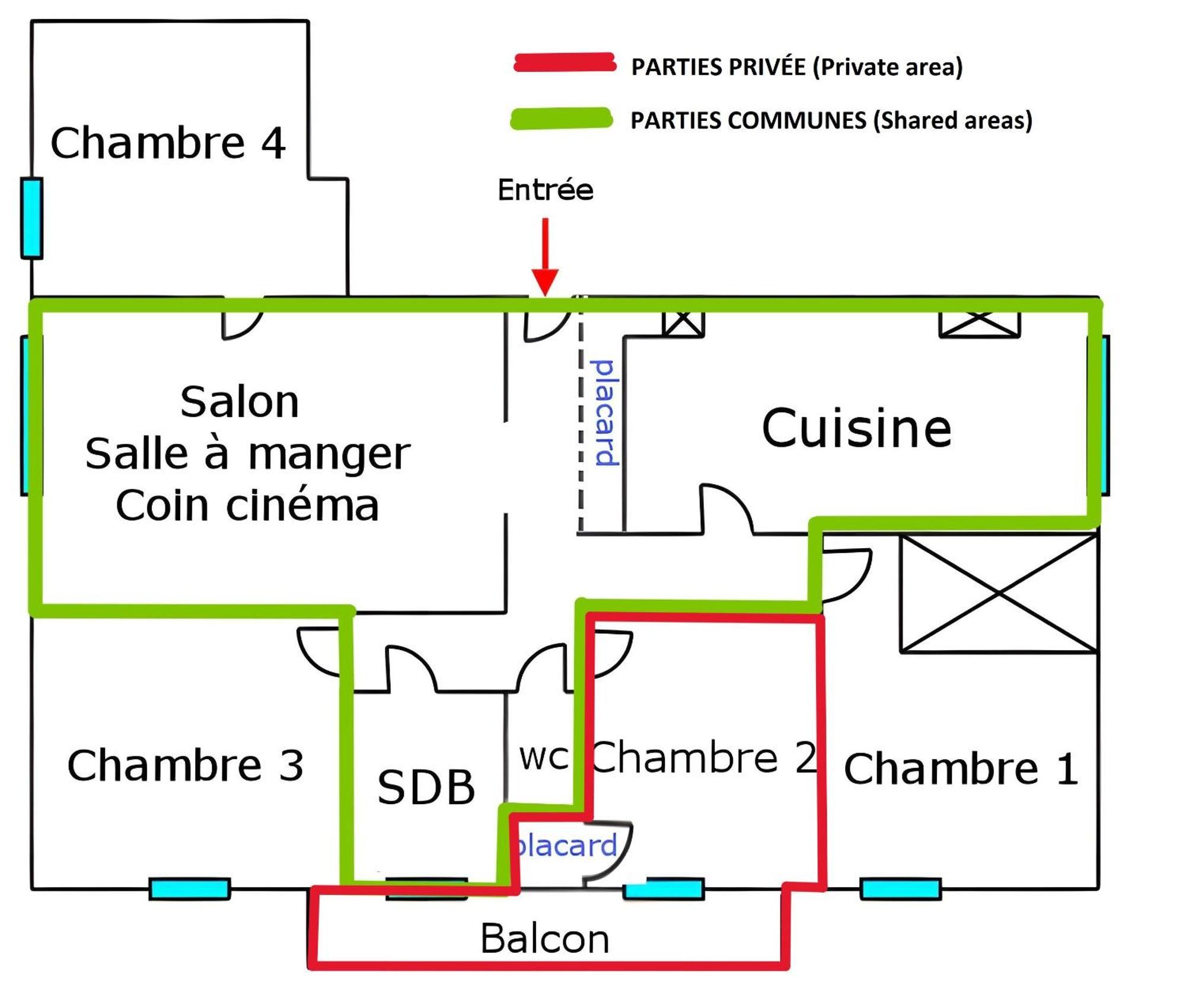 Chambre En Colocation Fille, Proche Mer, Climatisation Toulon Bilik gambar